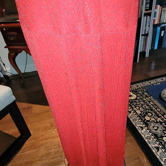 Vanessa Stevens Red Sparkle Evening Gown Circa 1993 - Picture 5 of 8